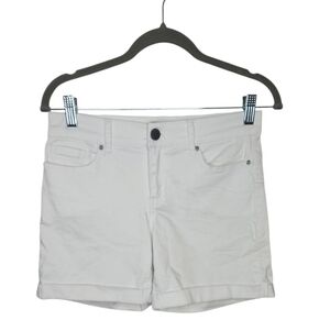NWOT Juicy Couture Women's White Cotton Cuffed 5 Pocket Shorts Size 4